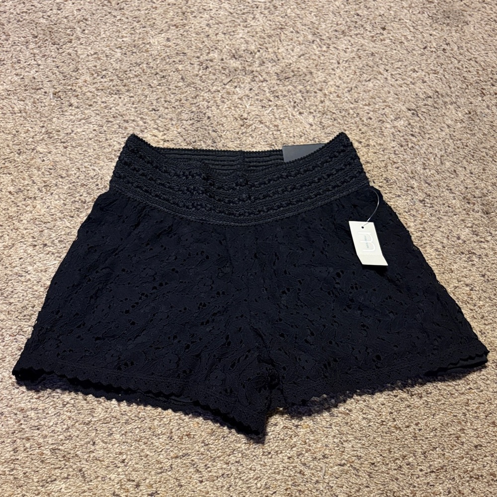 Maurices Black Lace High Waist Shorts